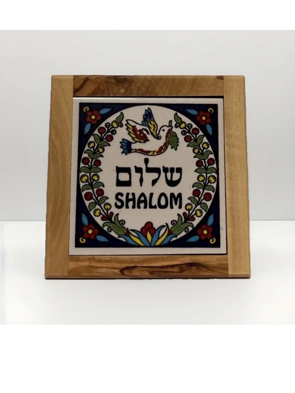 Shalom Decorative Tile Plaque in Multicolor